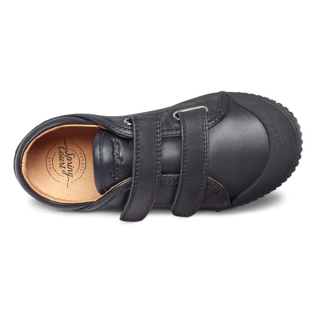 G2 Nappa Low-Top Velcro Sneakers | Schwarz
