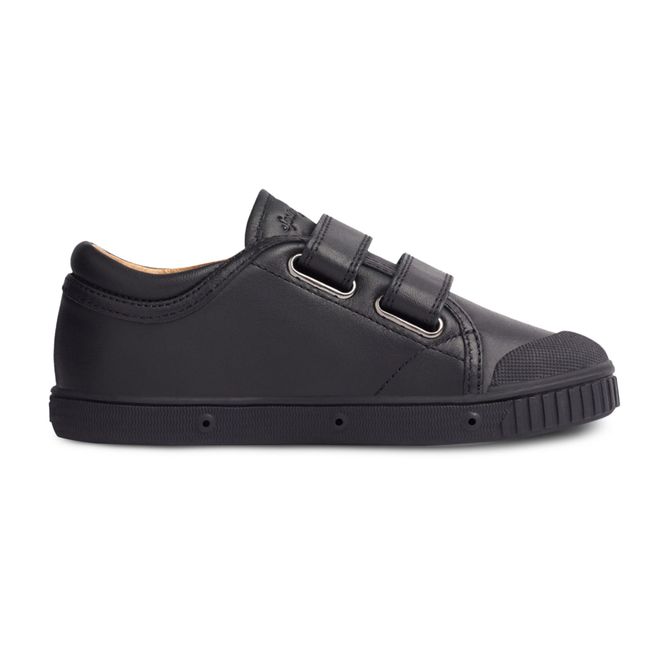 G2 Nappa Low-Top Velcro Sneakers | Schwarz