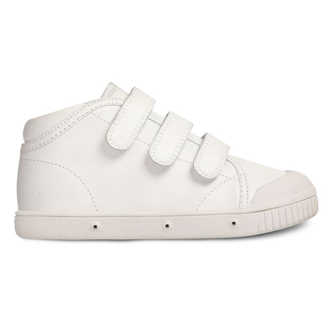 B2 Nappa High-Top Velcro Sneakers White