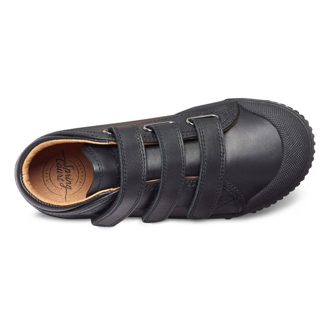 B2 Nappa High-Top Velcro Sneakers | Black