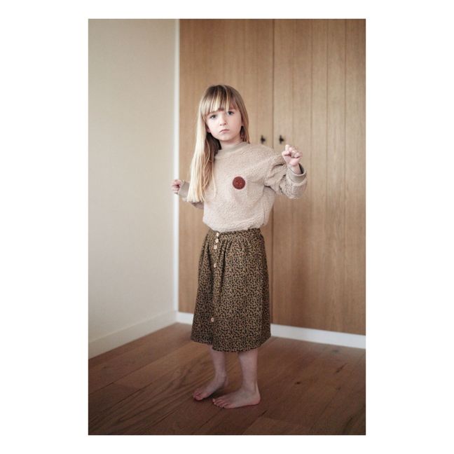 Pepita Cotton Muslin Leopard Print Skirt | Ocker
