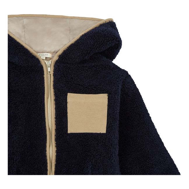 Babou Faux Fur Coat | Navy blue