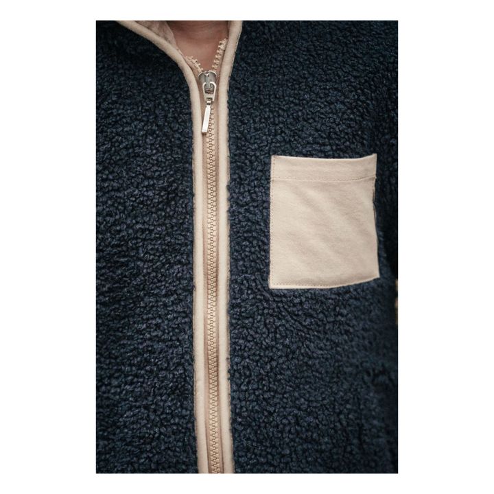 Babou Faux Fur Coat | Navy- Produktbild Nr. 7