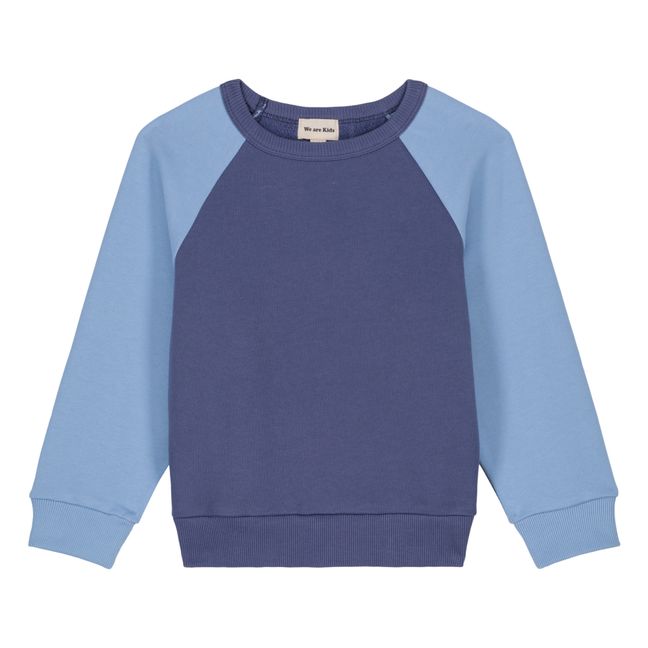 Henri Organic Cotton Fleece Sweatshirt Blu