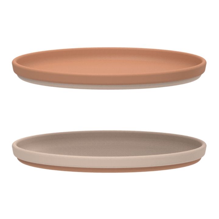 Assiettes Gabriel en silicone - Set de 2 | Rose- Image produit n°0