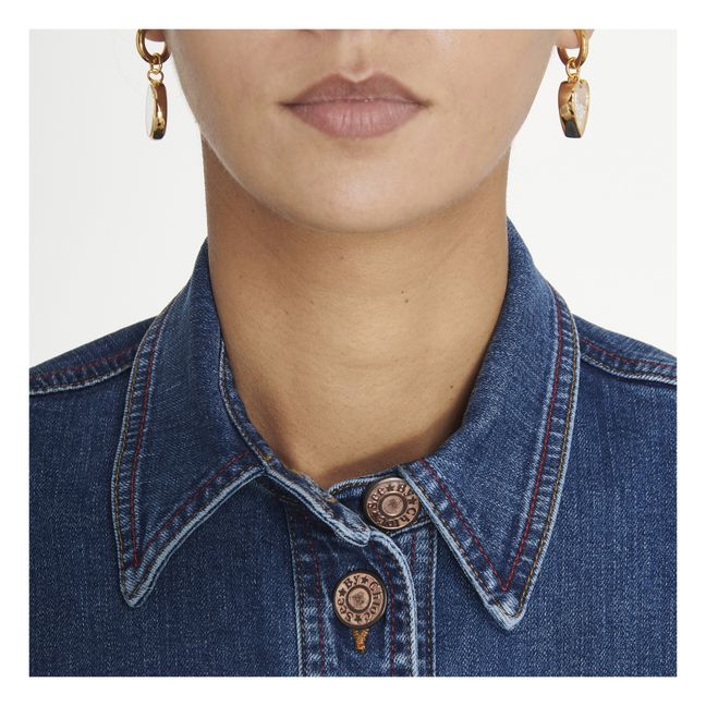 Clear Crystal Earrings | Gold