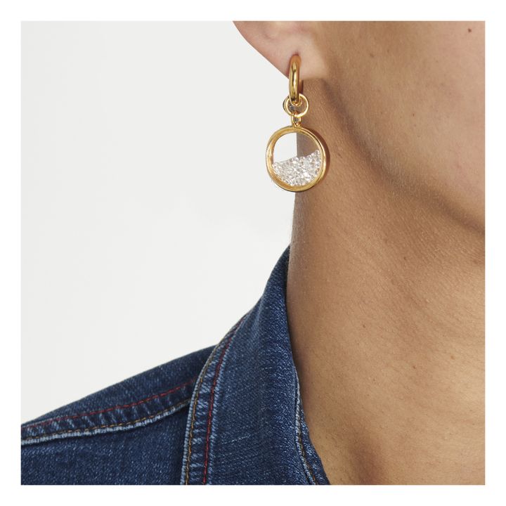 Clear Crystal Earrings Gold- Product image n°3
