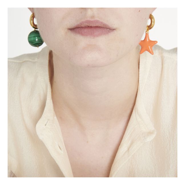 Star and Ball Earrings Arancione