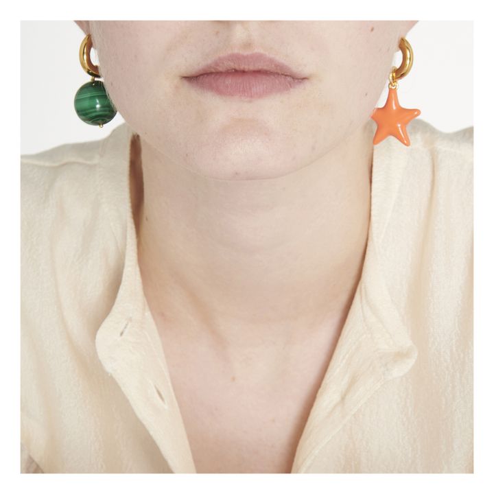 Star and Ball Earrings Orange- Produktbild Nr. 1
