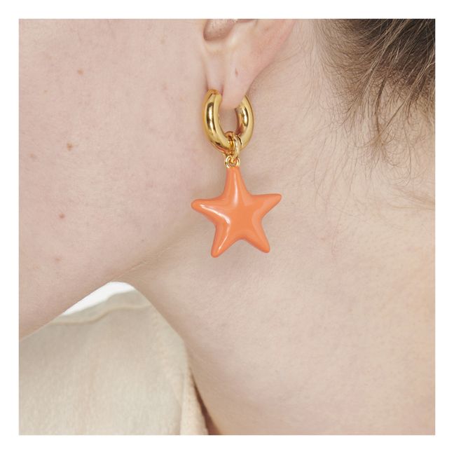 Star and Ball Earrings Orange
