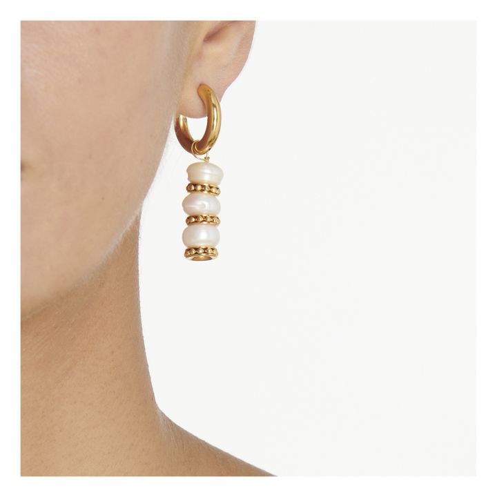 Pearl and Bead Earrings Yellow- Product image n°2