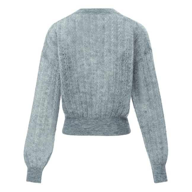 Knitted Mohair Lace Jumper Grey