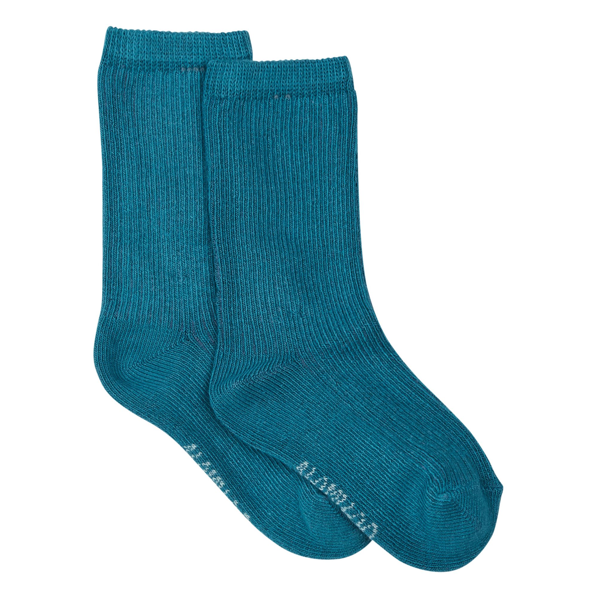 Ribbed Socks Pfauenblau- Produktbild Nr. 0