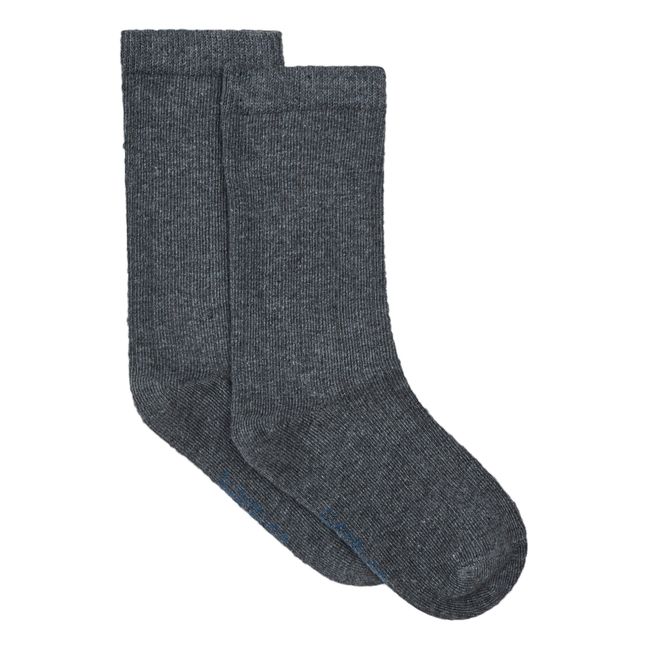 Ribbed Socks Grau Meliert