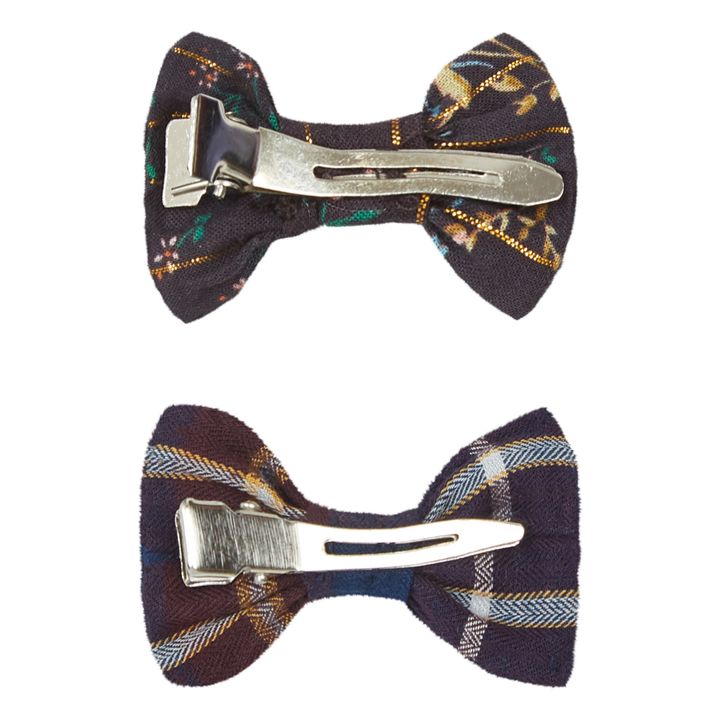 Bow Hair Clips - Set of 2 Navy blue- Product image n°1