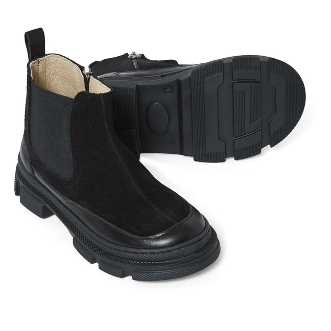 Suede Chelsea Boots | Schwarz