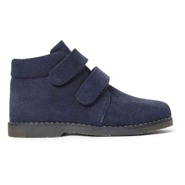 Suede Velcro Boots Navy blue- Product image n°0