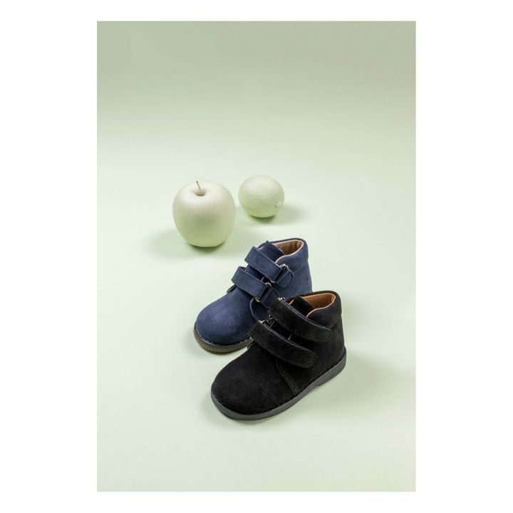 Suede Velcro Boots Black- Product image n°1