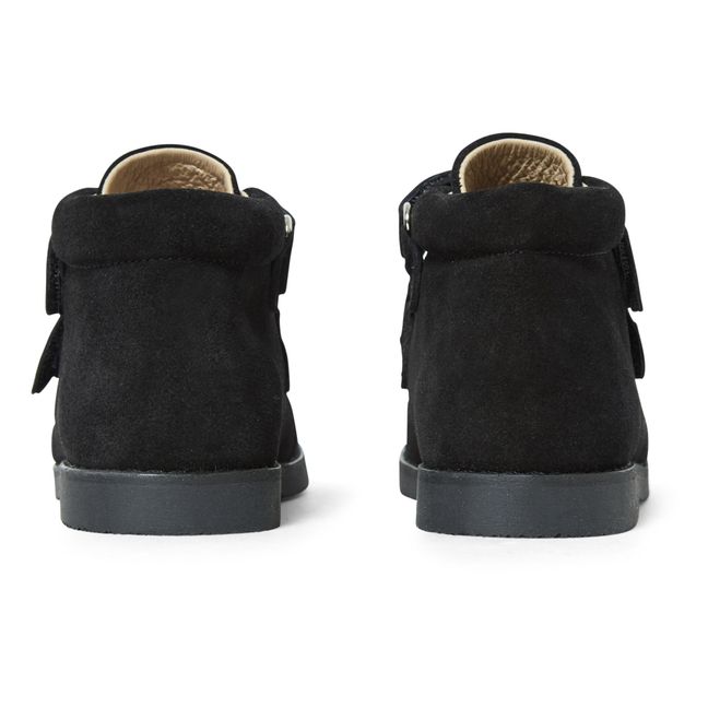 Suede Velcro Boots | Black