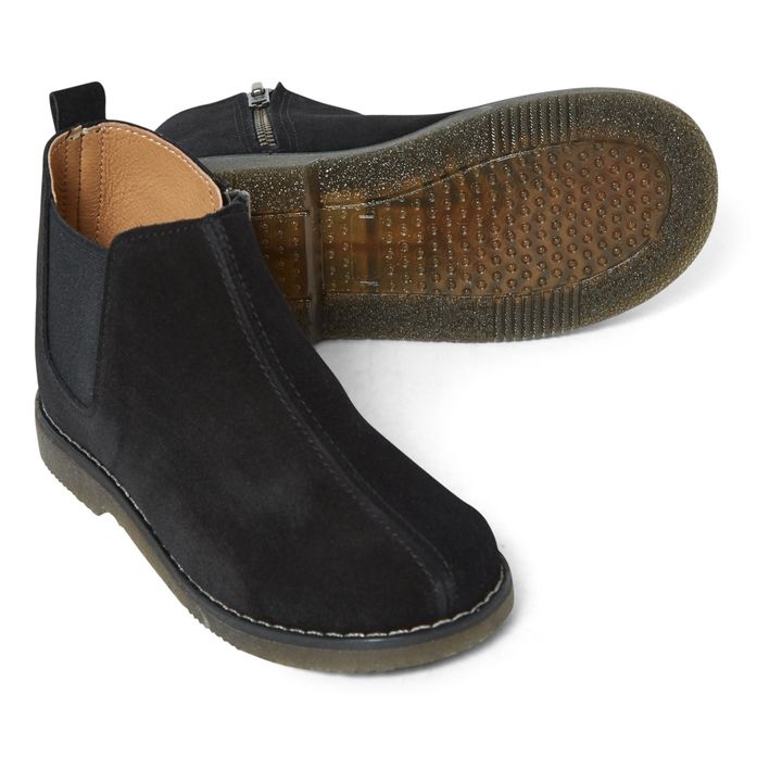 Suede Zip-Up Chelsea Boots Negro- Imagen del producto n°2