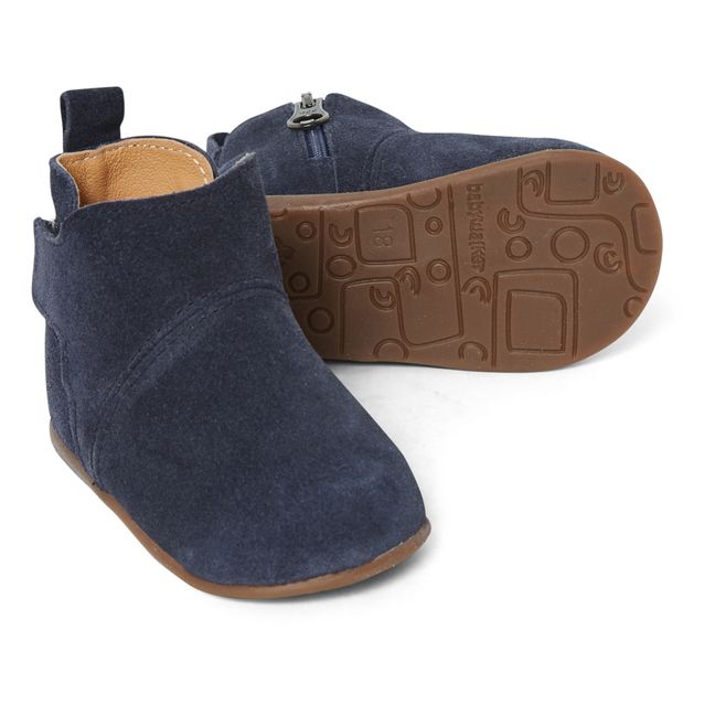 Suede Baby Boots Navy blue
