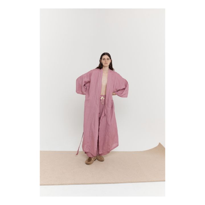 02 Belted Linen Dress | Rosa Viejo- Imagen del producto n°1