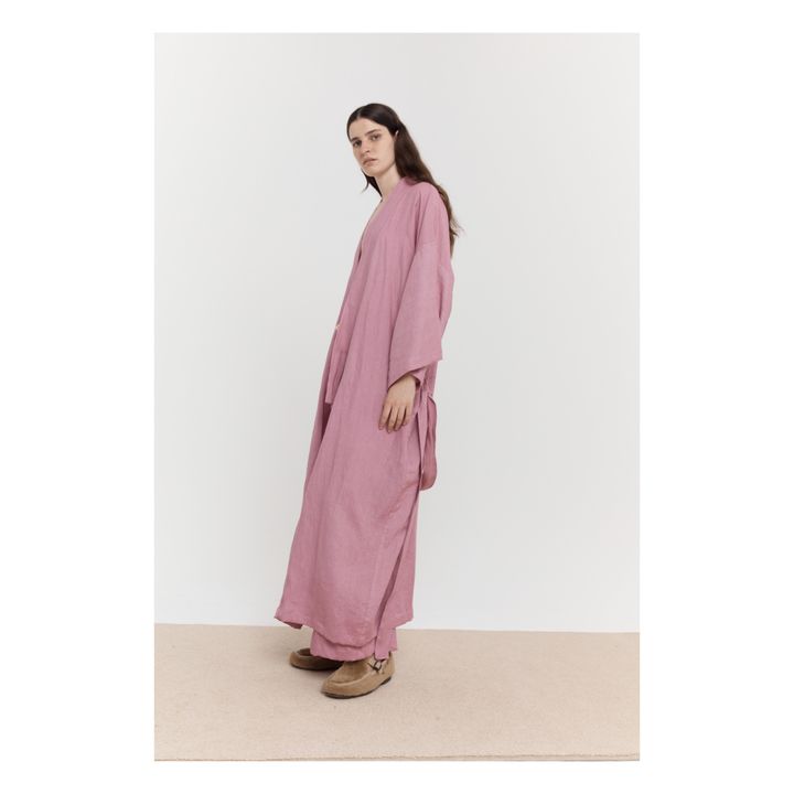02 Belted Linen Dress | Rosa Viejo- Imagen del producto n°3