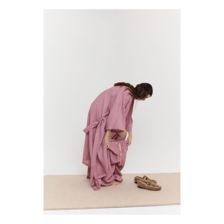 02 Belted Linen Dress | Rosa Viejo- Imagen del producto n°4