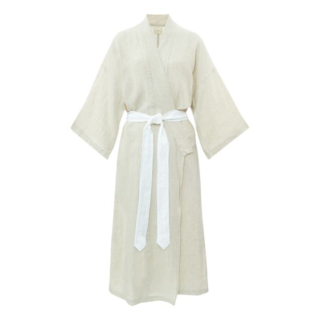 02 Belted Linen Dress | Beige