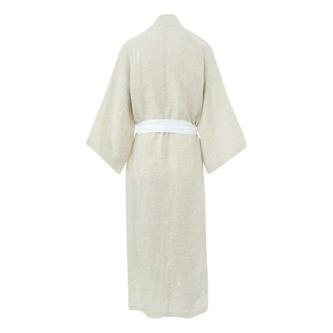 02 Belted Linen Dress | Beige