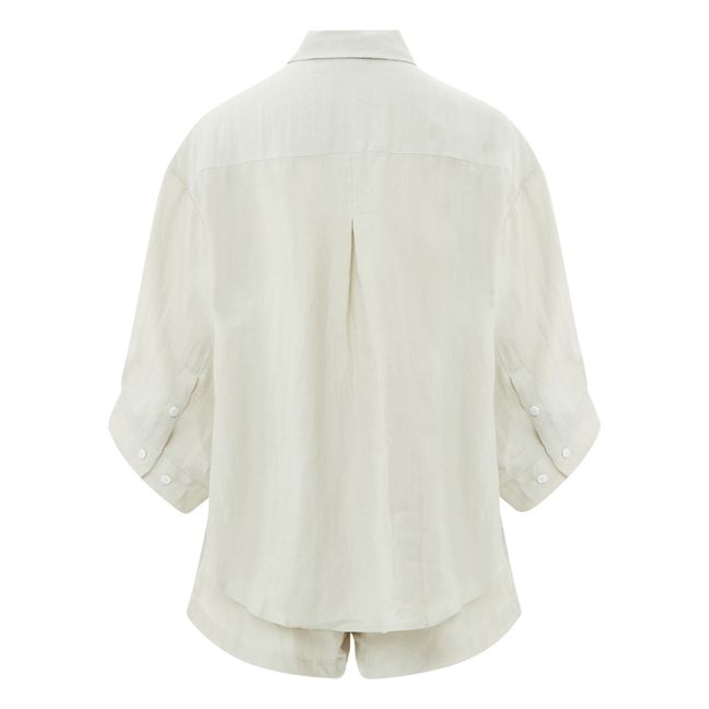 03 Linen Top & Bottom Set | Beige