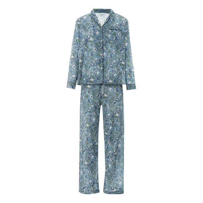 Victoria Floral Pyjamas Blu marino