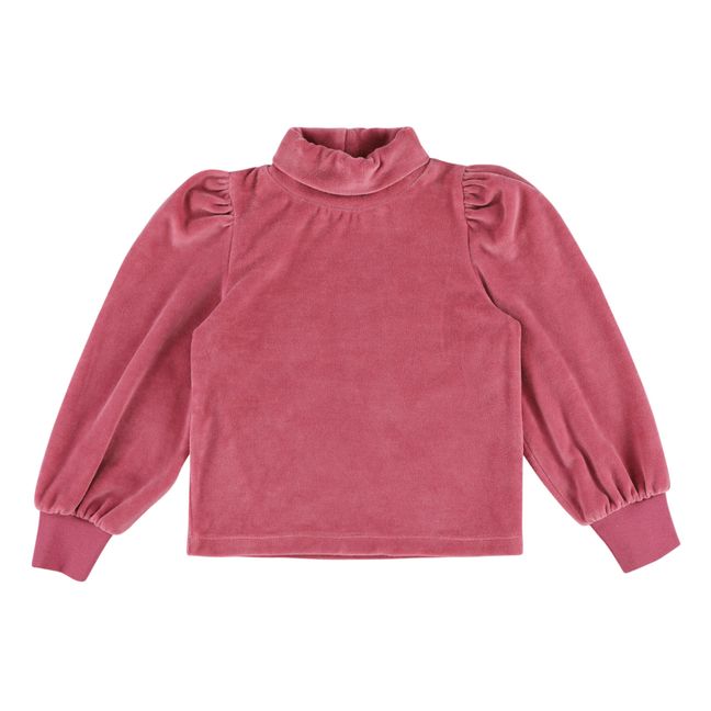 Velour Collared Sweatshirt Pink