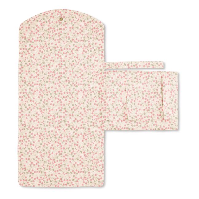 Fasciatoio da viaggio in cotone bio Strawberry Fields | Rosa
