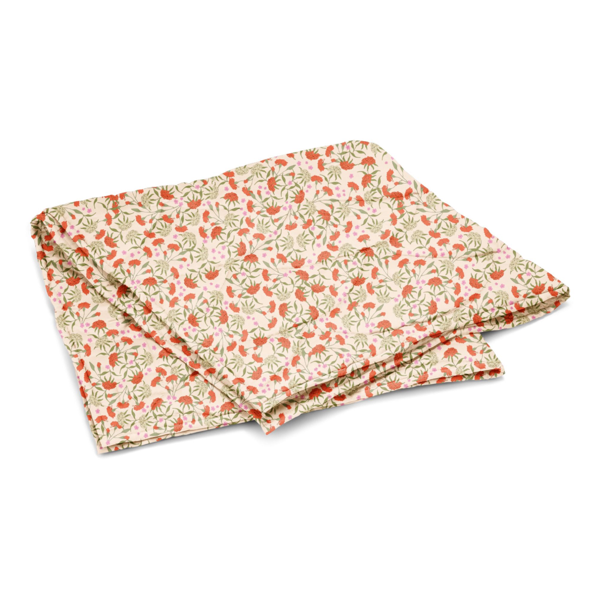 Gepolsterte Decke aus Bio-Baumwolle Carnations | Rosa- Produktbild Nr. 0