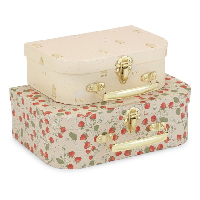 Jam & Duckling Small FSC Cardboard Suitcases - Set of 2 Rot