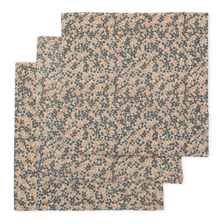 Mantas de algodón orgánico Champ bleu - Juego de 3 | Rojo- Imagen del producto n°0