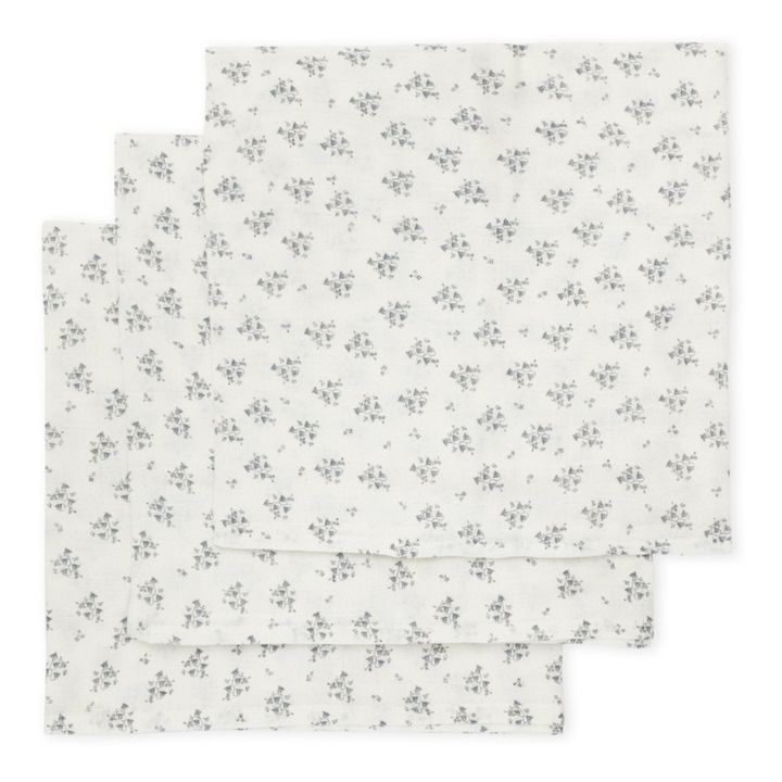 Bluebell Organic Cotton Swaddling Cloths - Set of 3 | Azul- Imagen del producto n°0