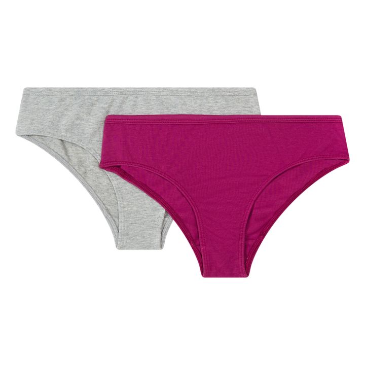 Organic Cotton Briefs - Set of 2 Heather grey- Product image n°0