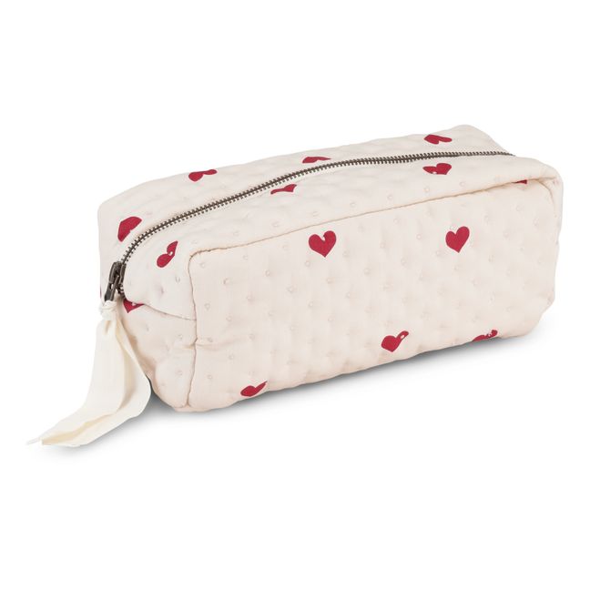 Amour Rouge Organic Cotton Quilted Toiletry Bag | Rojo