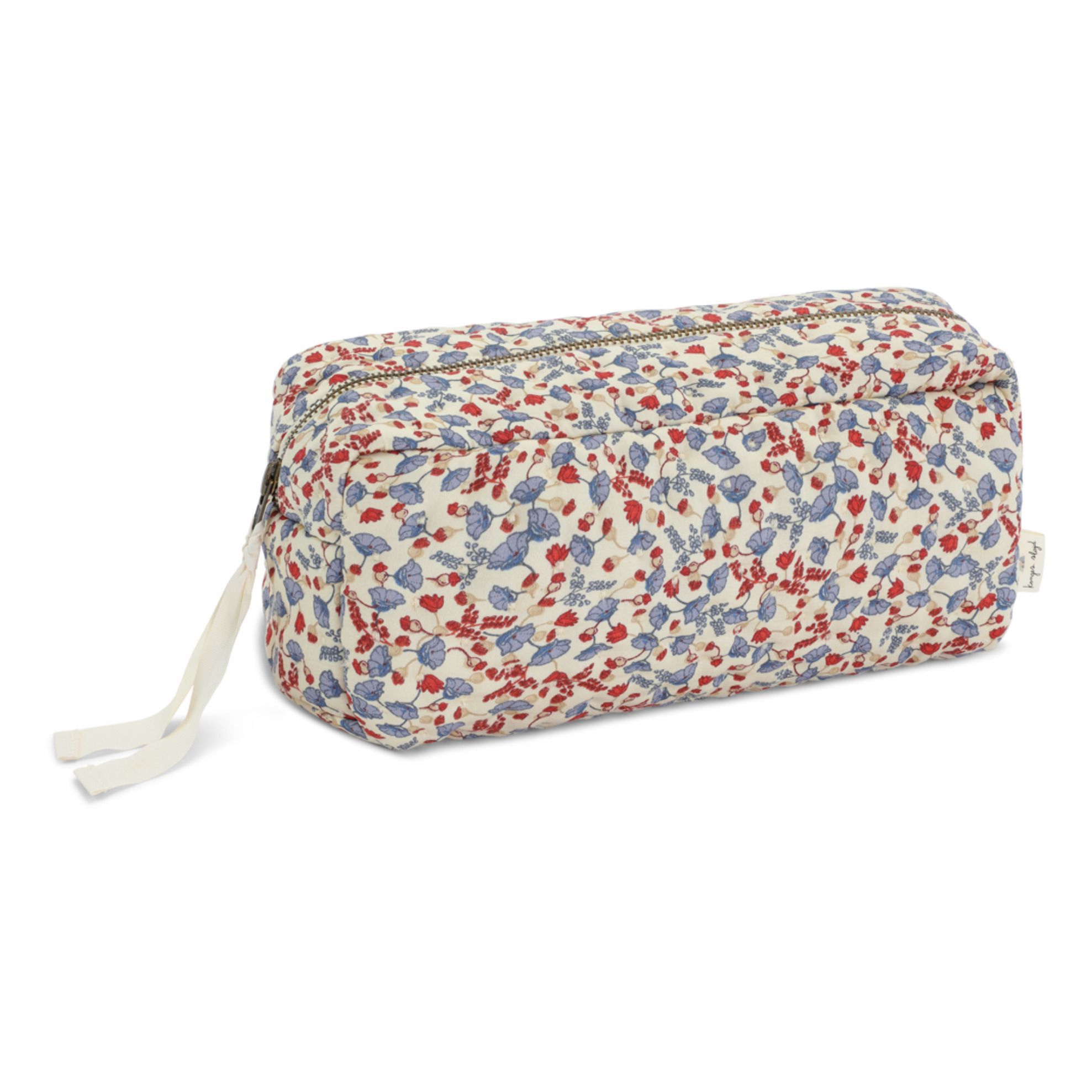 Flower Market Organic Cotton Quilted Toiletry Bag | Blue- Product image n°0