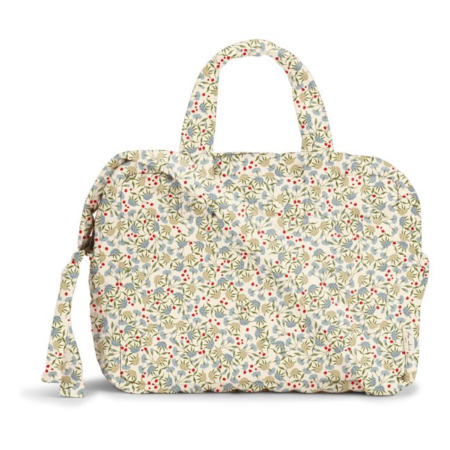 Bolso cambiador  de algodón orgánico para muñeca Jardin de fleurs | Verde