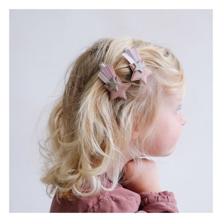 Shooting Star Hair Clips - Set of 2 | Rosa- Imagen del producto n°2