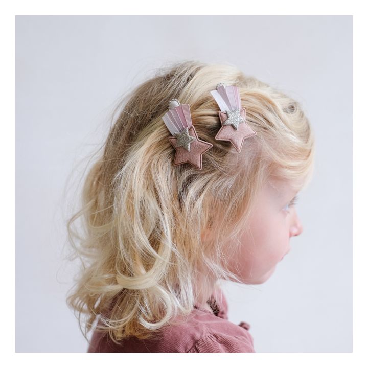 Shooting Star Hair Clips - Set of 2 | Rosa- Imagen del producto n°3