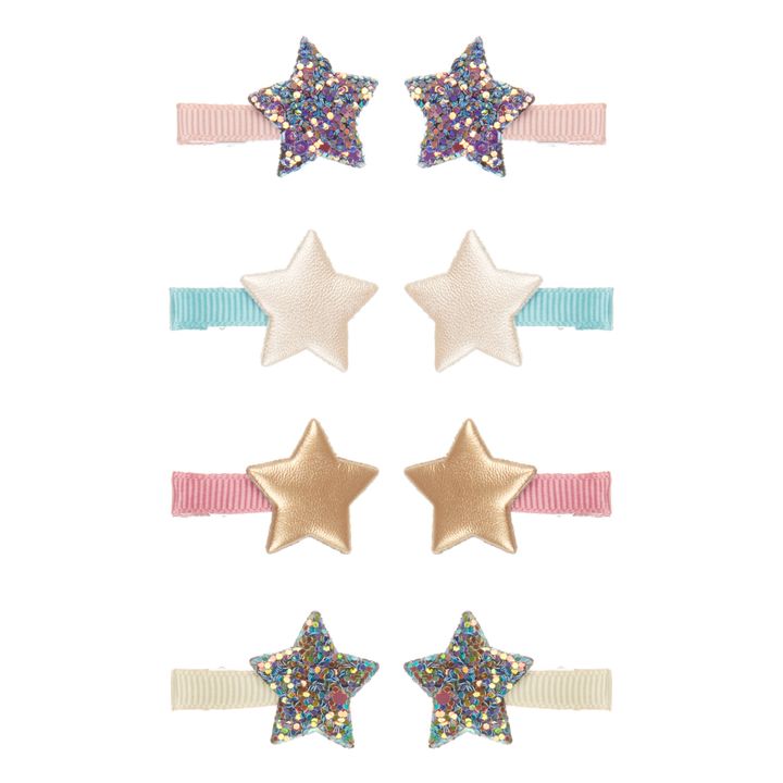 Star Hair Clips - Set of 8 | Pink- Product image n°0