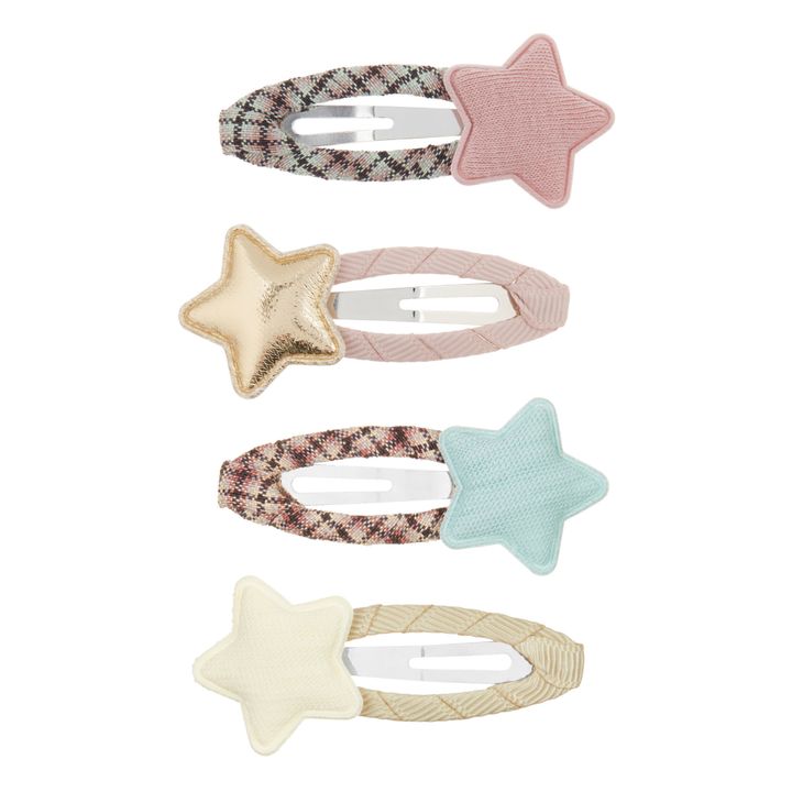 Star Hair Clips - Set of 4 | Beige- Product image n°0