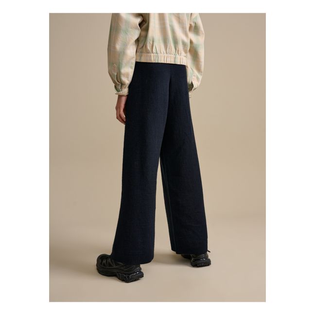 Goupan Woollen Trousers | Navy blue