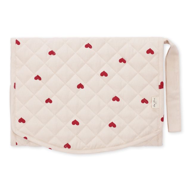 Amour Rouge Organic Cotton Travel Changing Mat | Red