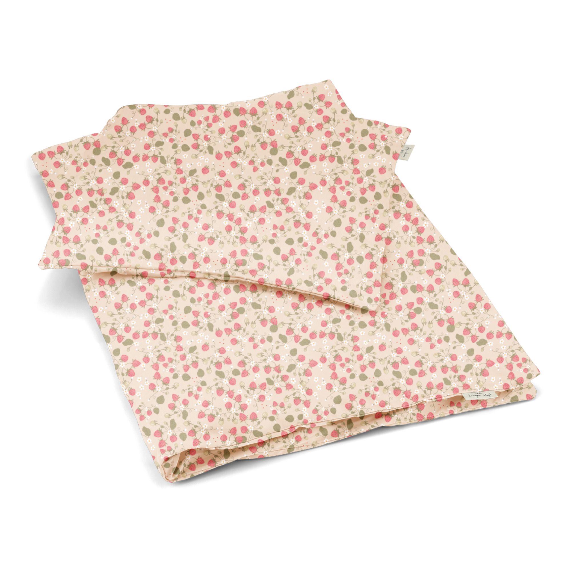 Juego de cama de algodón orgánico Strawberry fields | Rosa- Imagen del producto n°0