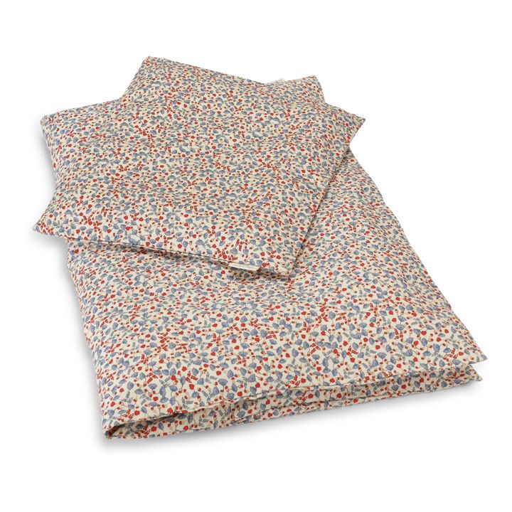 Flower Market Organic Cotton Bedding Set | Blue- Product image n°0